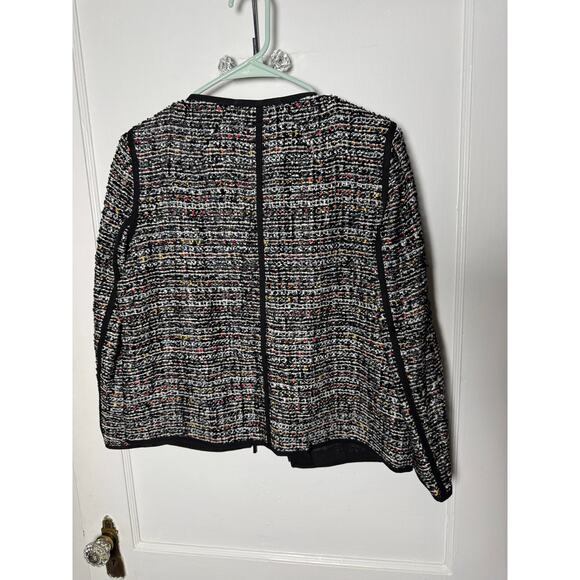 Lafayette 148 Black Multicolor Boucle Speck Tweed Zip Jacket Work Career Small - Picture 7 of 8
